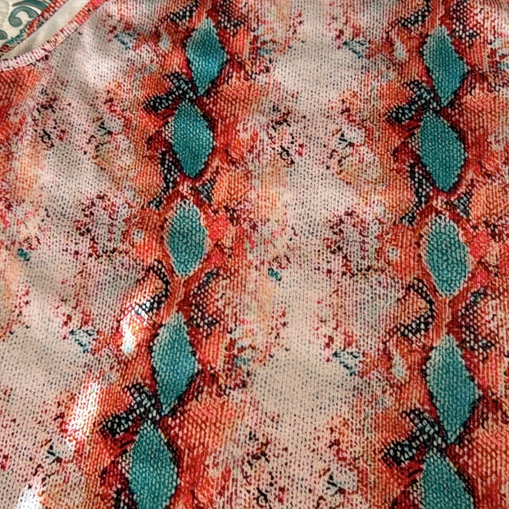 Women’s tank razor back blouse size large orange and teal - - Picture 2 of 6